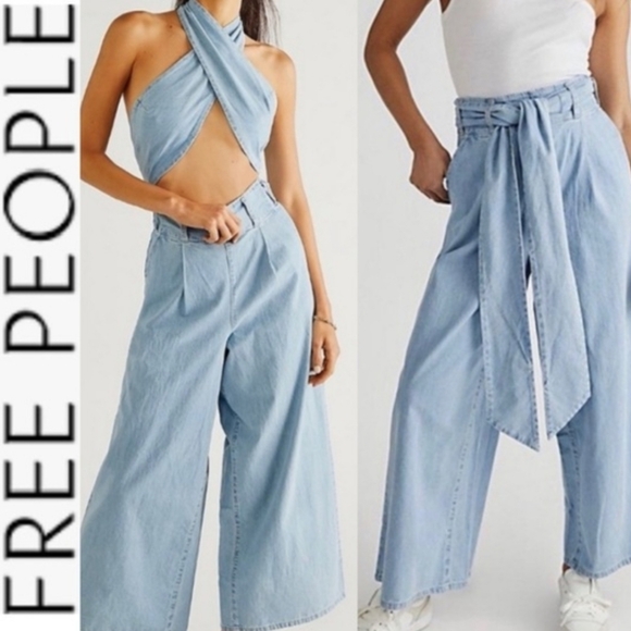 Free People Pants - Free People, Sasha Convertible Wide Leg Jean. Size S